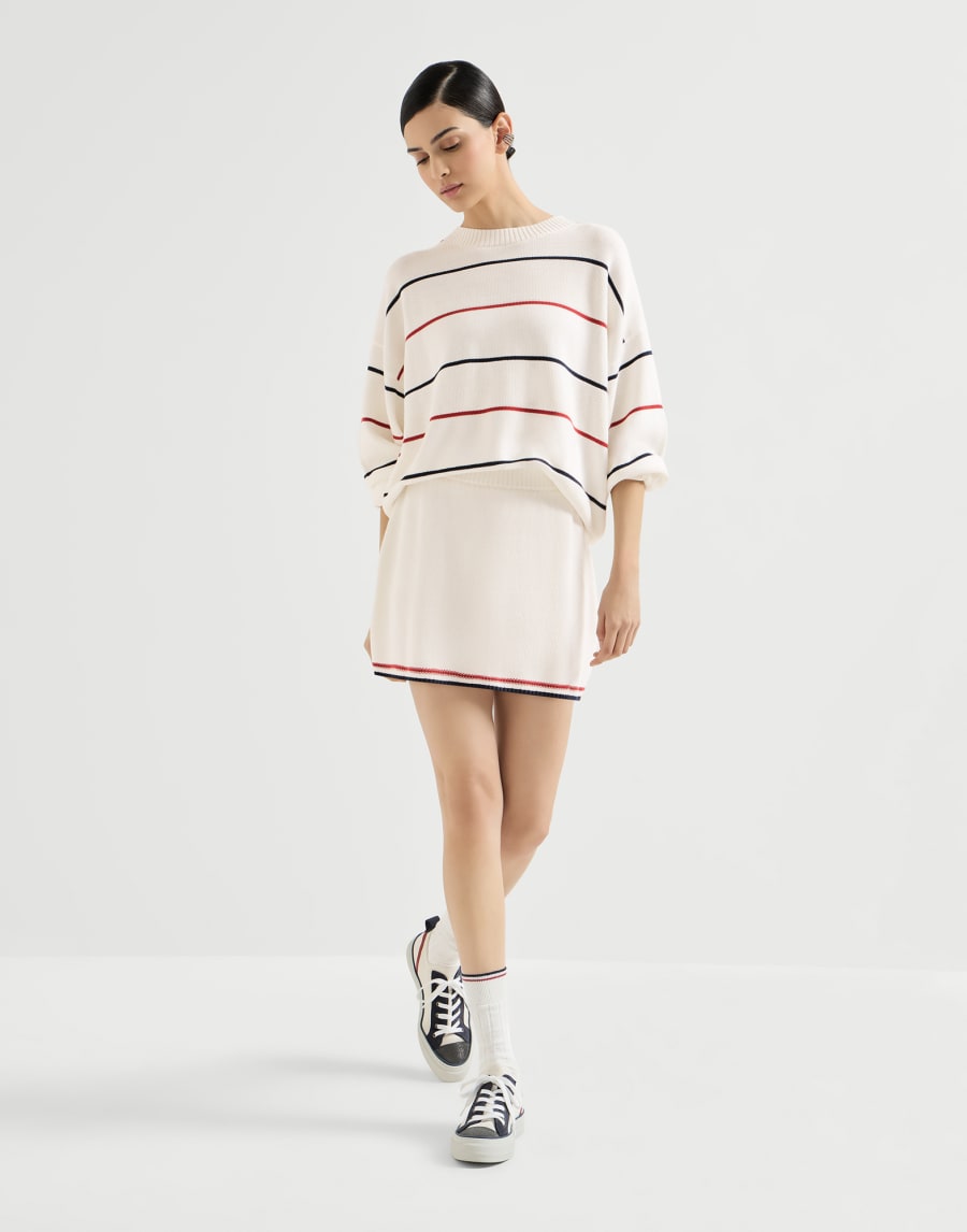 Textured stripe sweater Panama Woman - Brunello Cucinelli