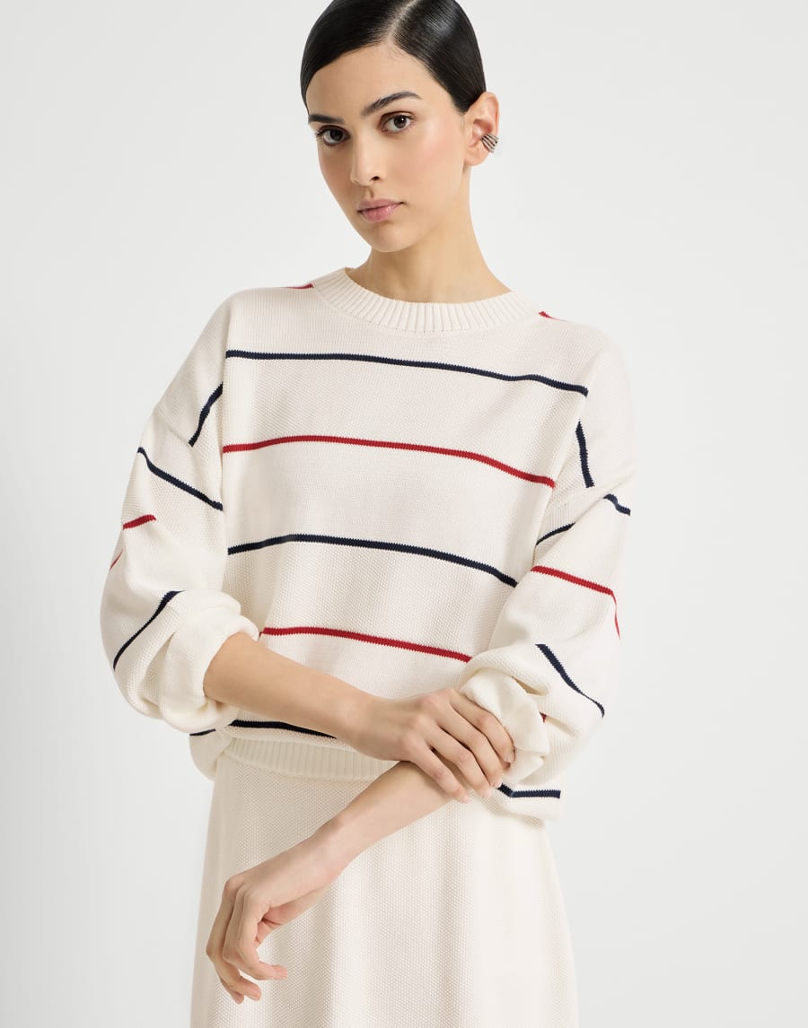 Textured stripe sweater Panama Woman - Brunello Cucinelli