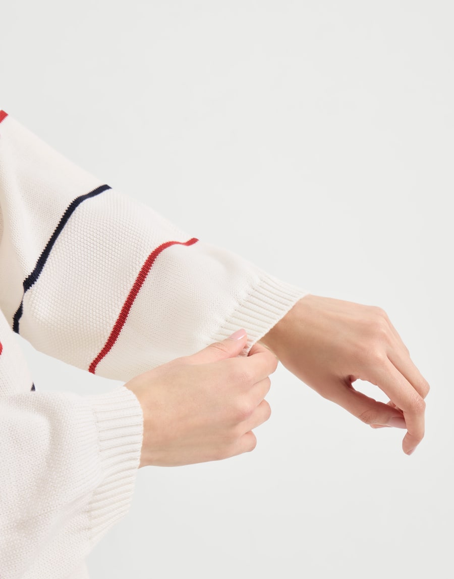 Textured stripe sweater Panama Woman - Brunello Cucinelli