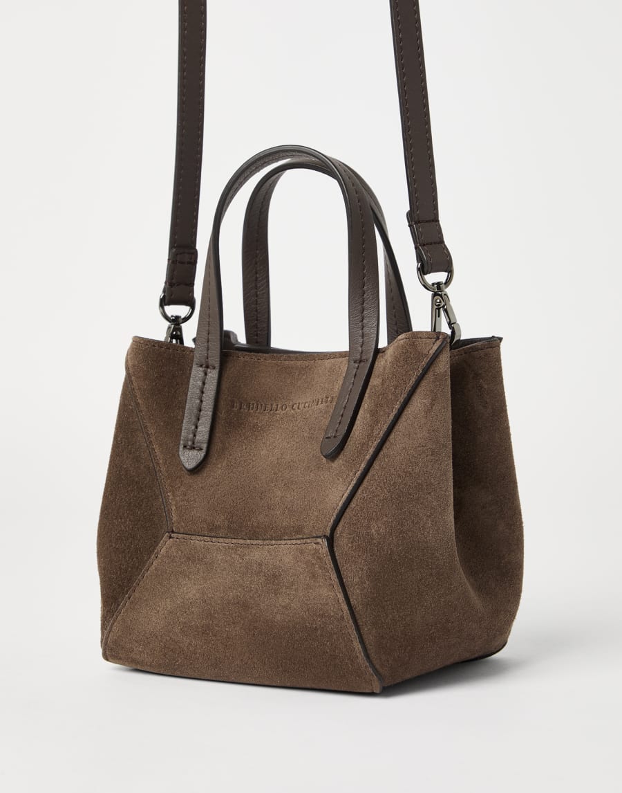 Suede mini BC Duo bag Bark Woman - Brunello Cucinelli