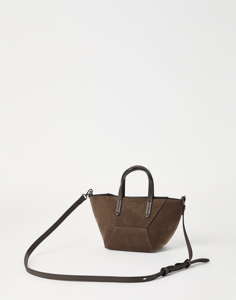 Suede mini BC Duo bag Bark Woman - Brunello Cucinelli