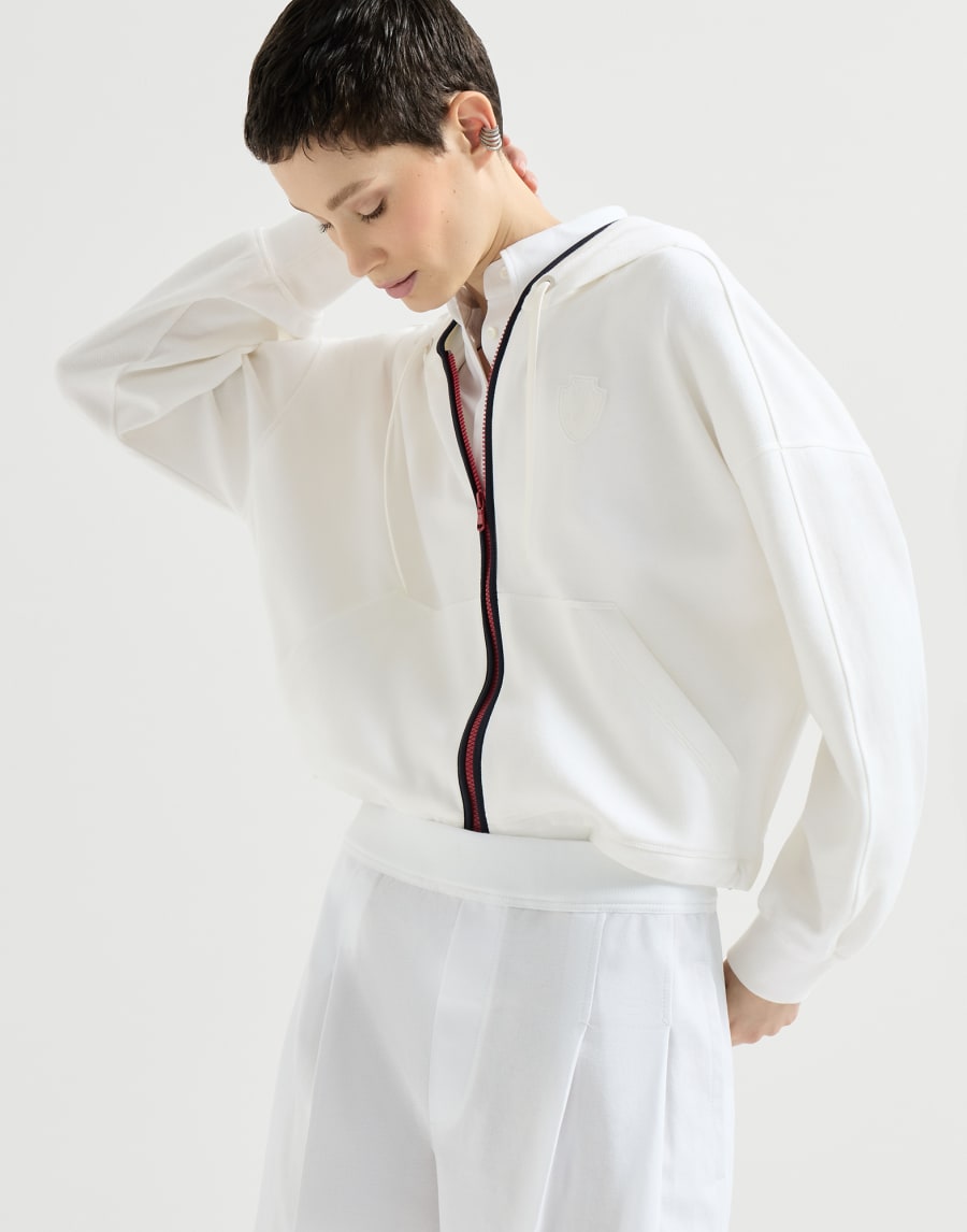 Hooded sweatshirt with logo White Woman - Brunello Cucinelli