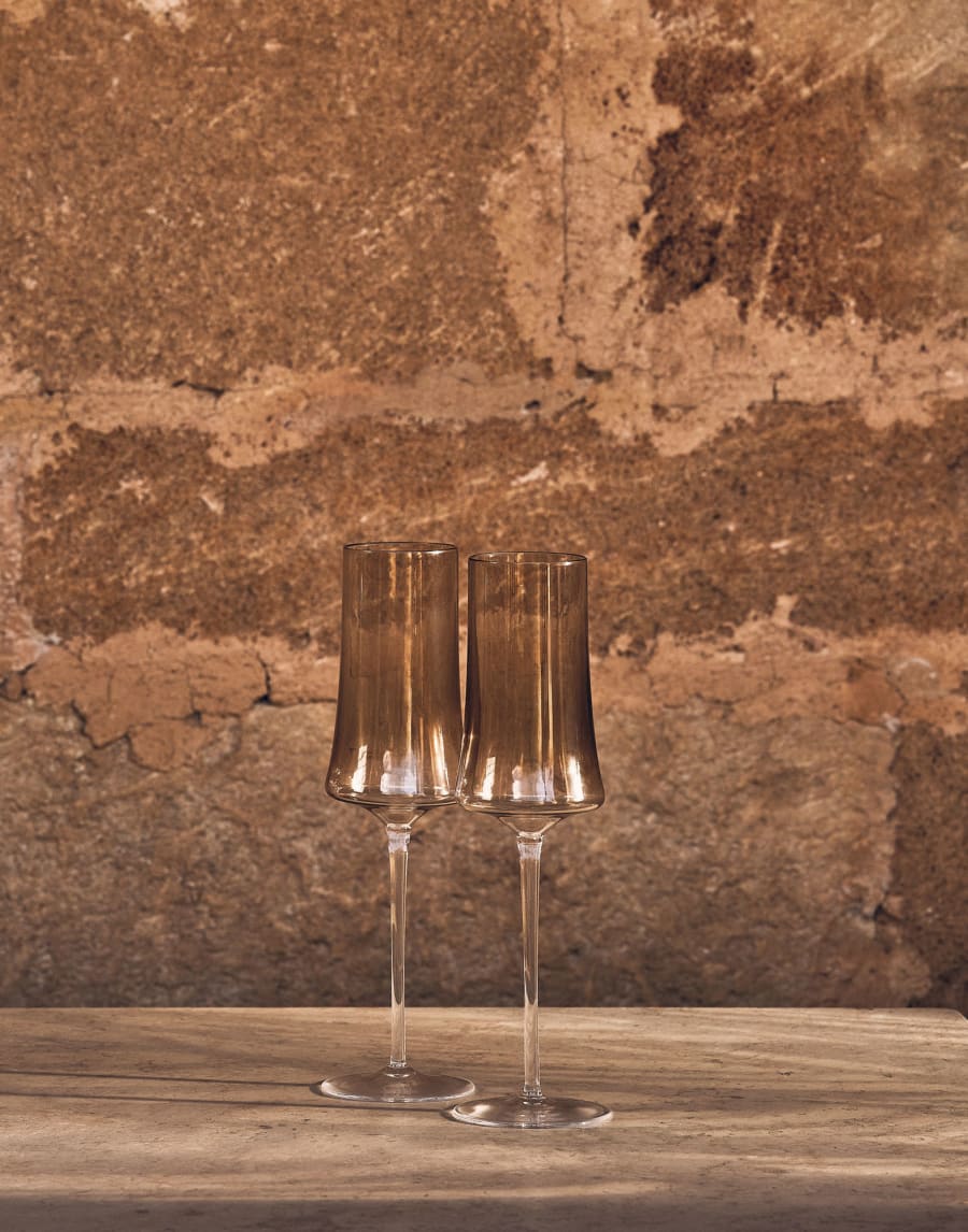 무라노 유리 샴페인 플루트잔 2세트 내추럴 라이프스타일 - Brunello Cucinelli