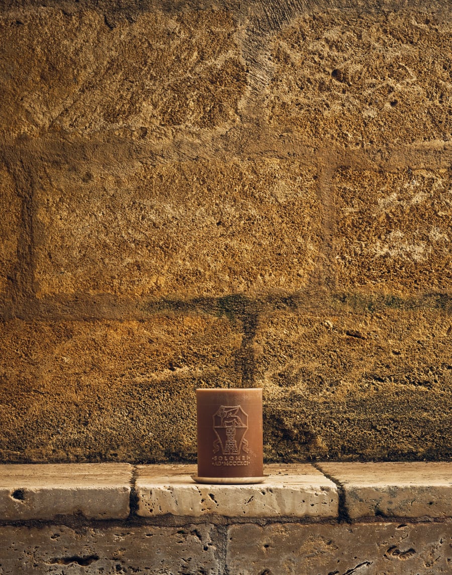 Candle with steel base Beige Lifestyle - Brunello Cucinelli