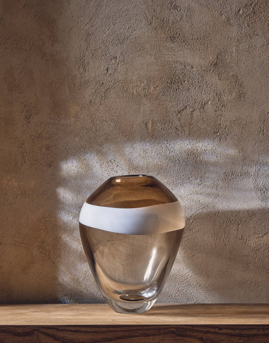 Murano glass striped vase Natural Lifestyle - Brunello Cucinelli