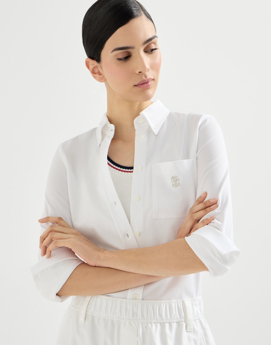 Piqué shirt White Woman - Brunello Cucinelli