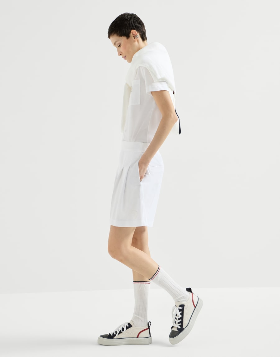 Piqué shorts White Woman - Brunello Cucinelli