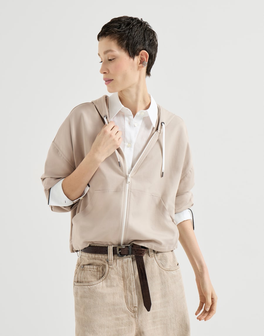 Толстовка из интерлока Couture Бежевый Женщина - Brunello Cucinelli