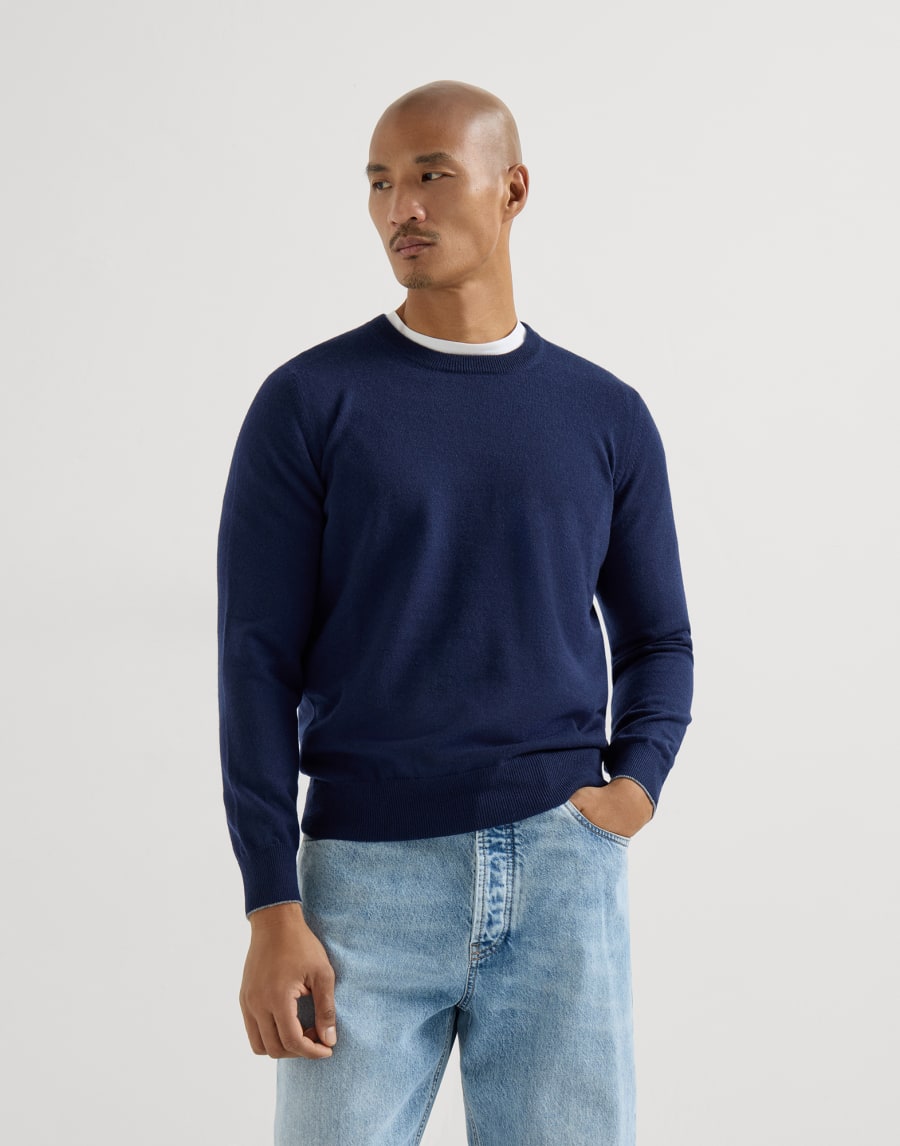 Cashmere and vicuña sweater Blue Man - Brunello Cucinelli