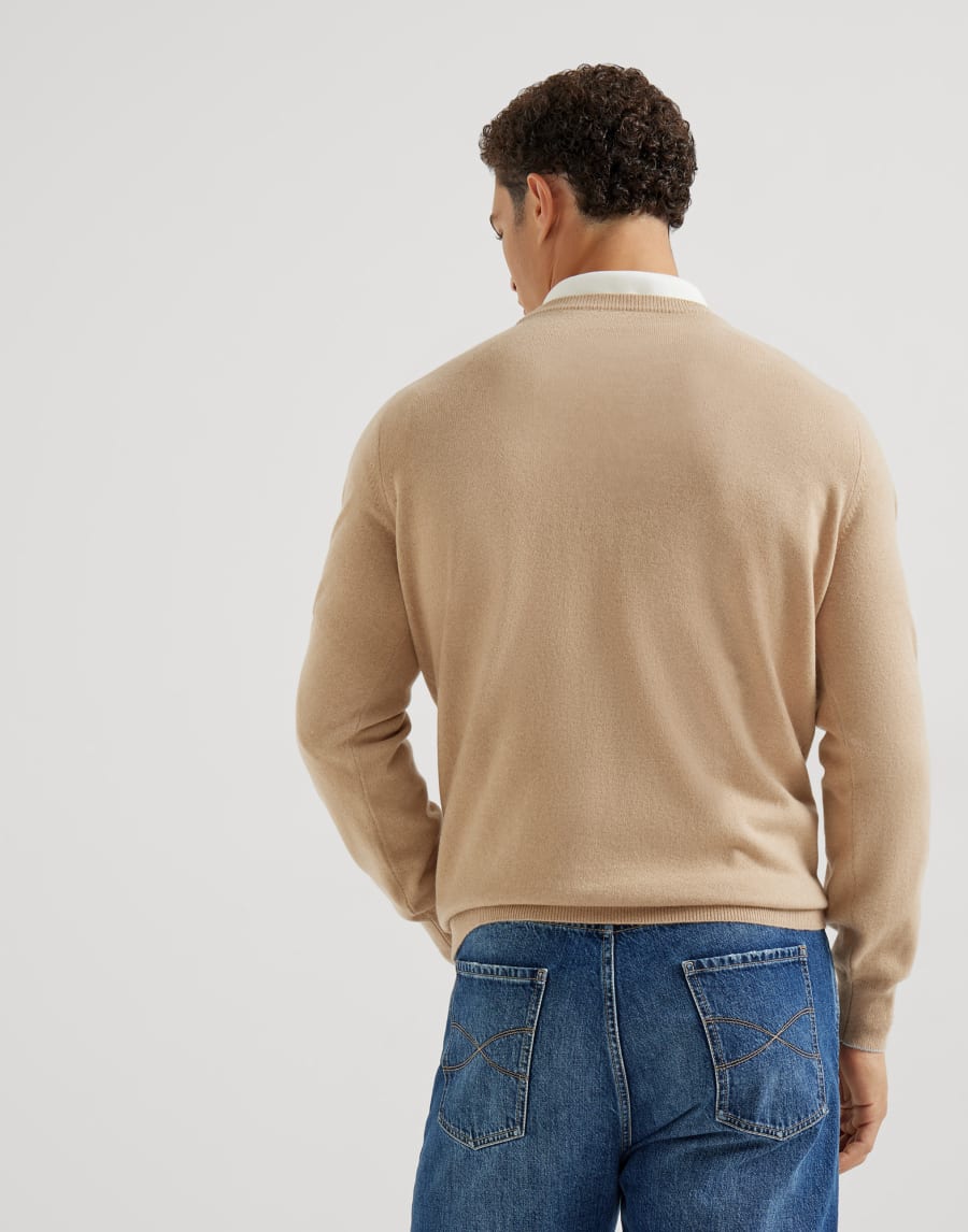 Vicuña sweater Beige Man - Brunello Cucinelli