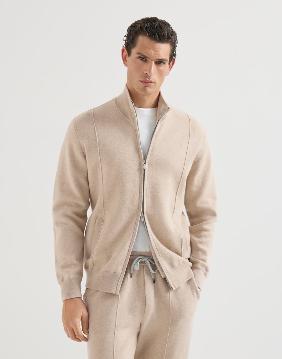 Cashmere and vicuña cardigan Sand Man - Brunello Cucinelli