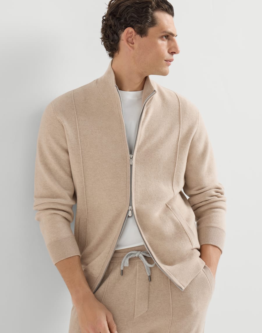 Cashmere and vicuña cardigan Sand Man - Brunello Cucinelli