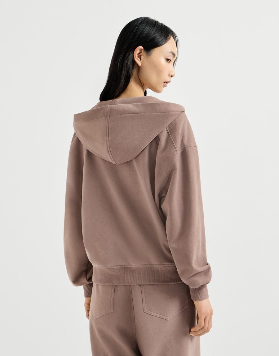 Smooth cotton French terry sweatshirt Brown Woman - Brunello Cucinelli