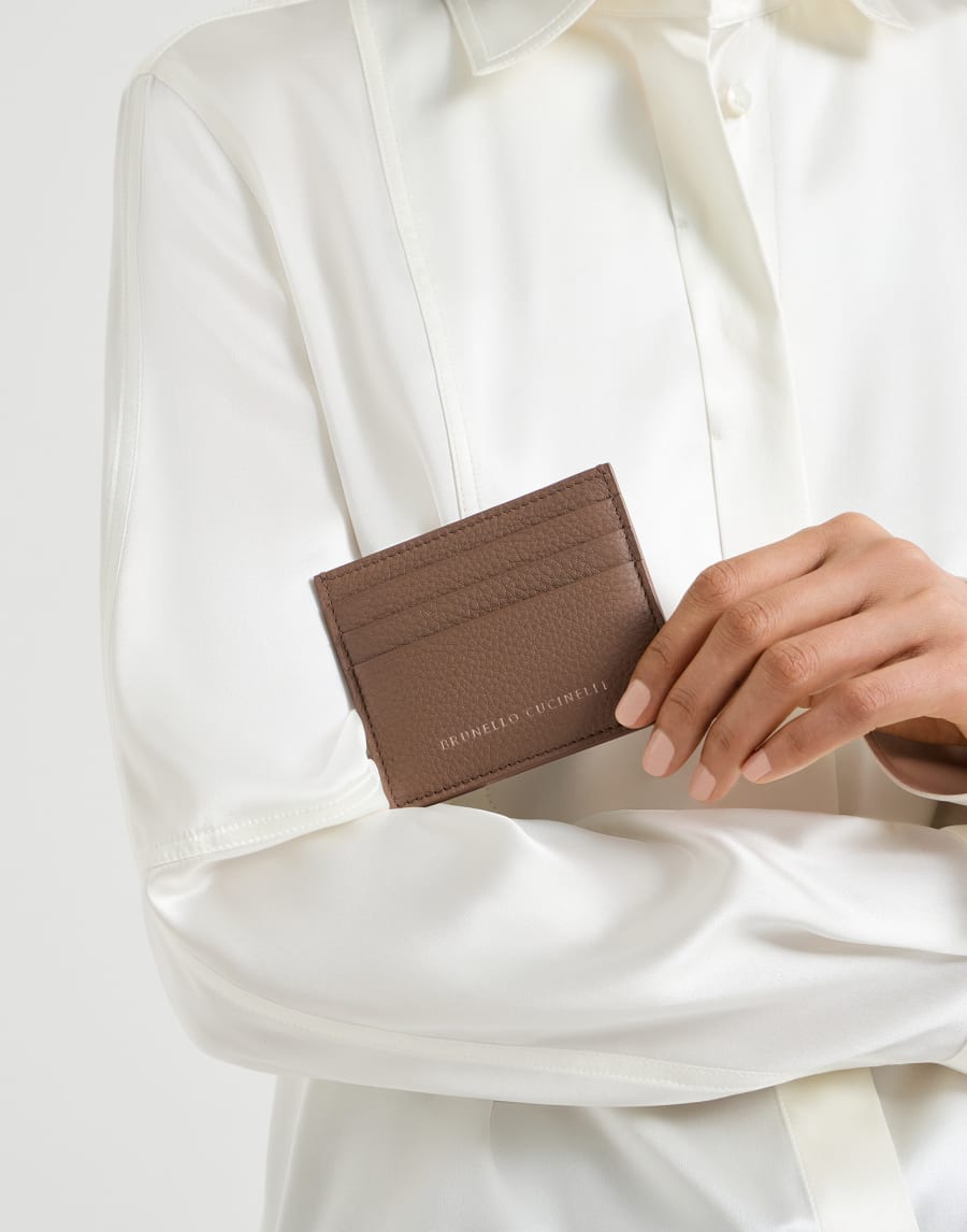 Tarjetero de piel de becerro Chocolate Mujer - Brunello Cucinelli