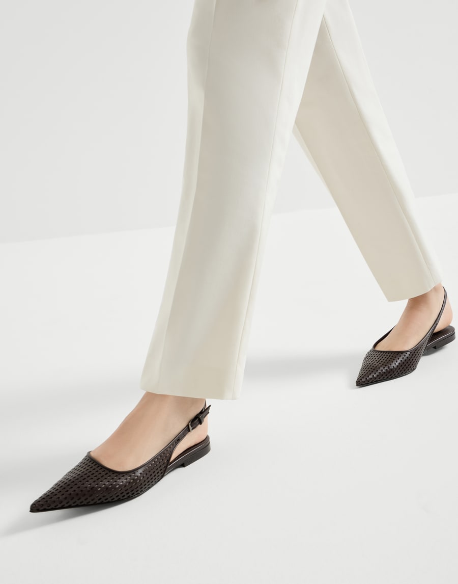 Слингбэки из телячьей кожи Net Коричневый Женщина - Brunello Cucinelli