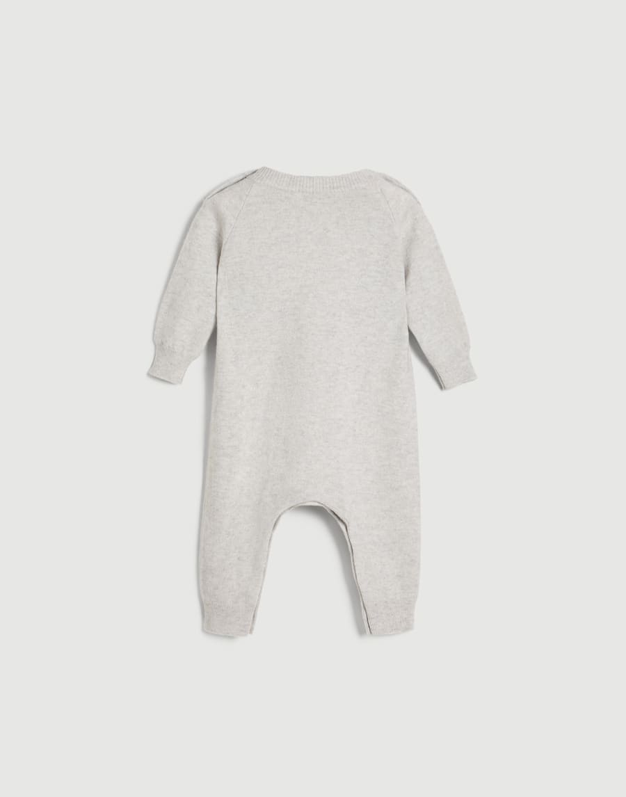 Bernie Baby knit coverall Light Grey Baby - Brunello Cucinelli