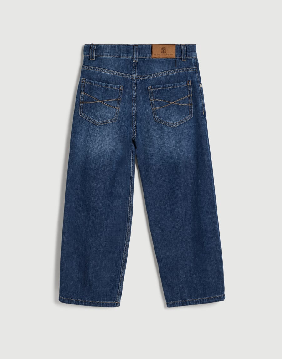 Five-pocket baggy trousers Medium Denim Boys - Brunello Cucinelli