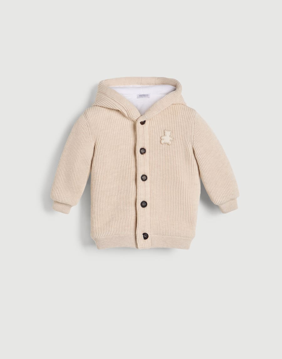 Cardigan Bébé en coton Sable Bébé - Brunello Cucinelli