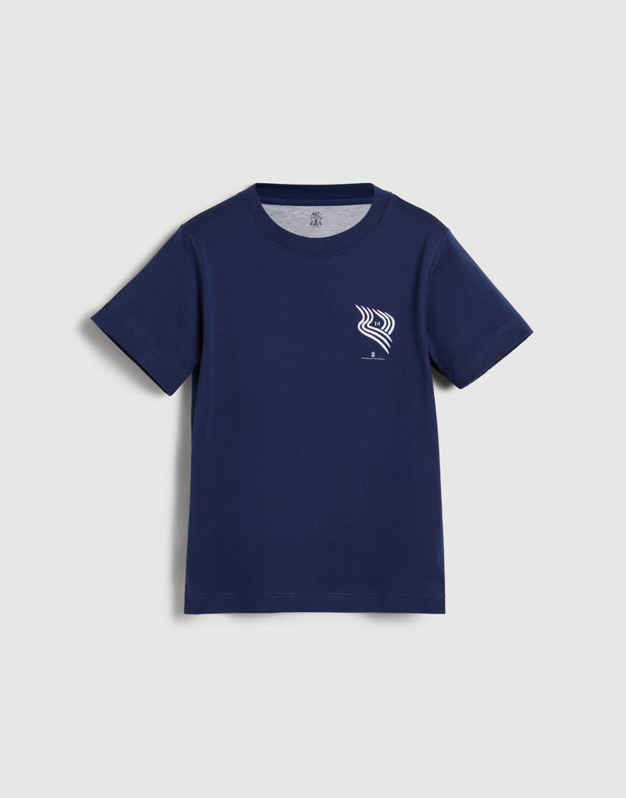T-shirt with print Blue Boys - Brunello Cucinelli