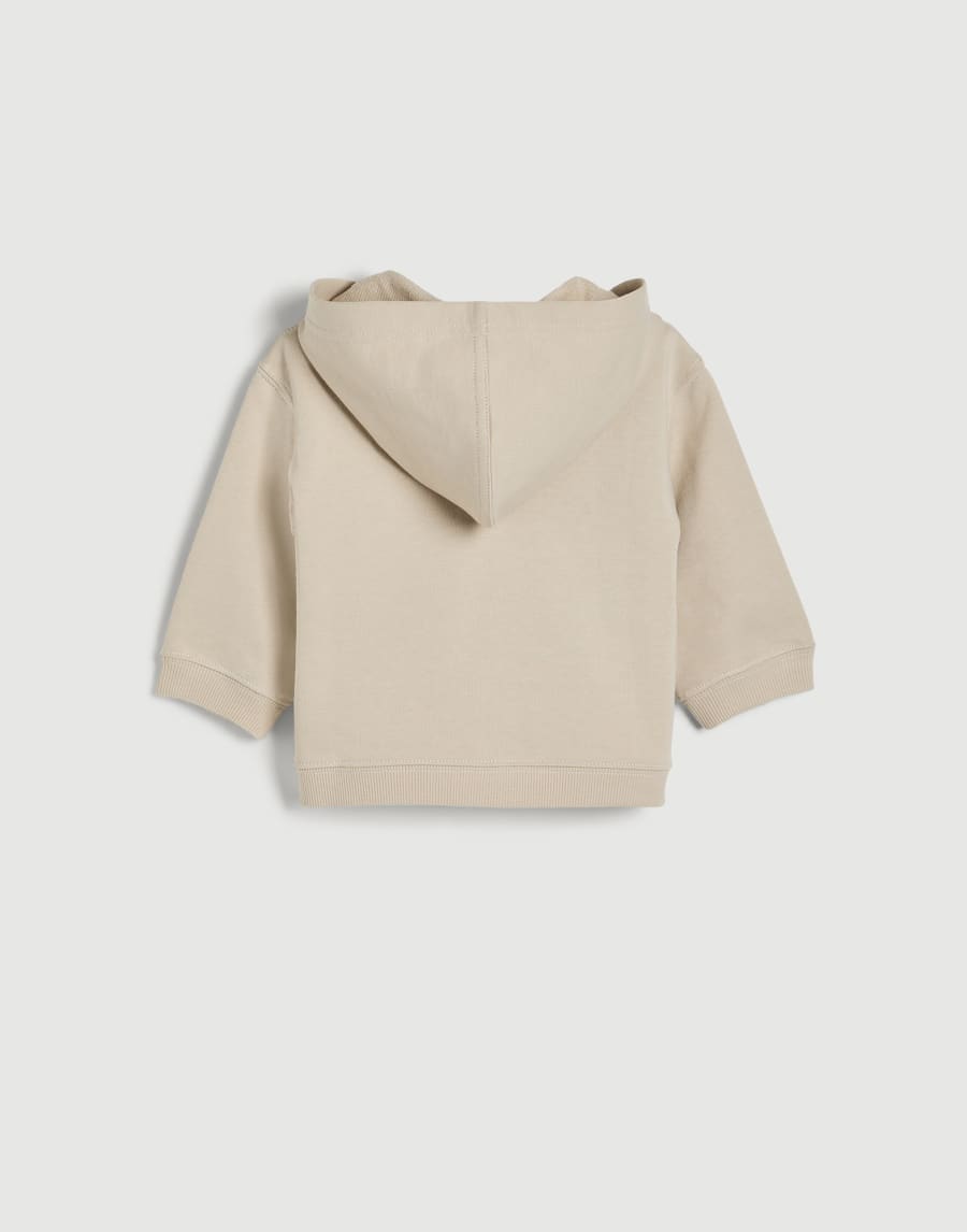 Haut Baby Bernie avec capuche et fermeture éclair Sable Bébé - Brunello Cucinelli