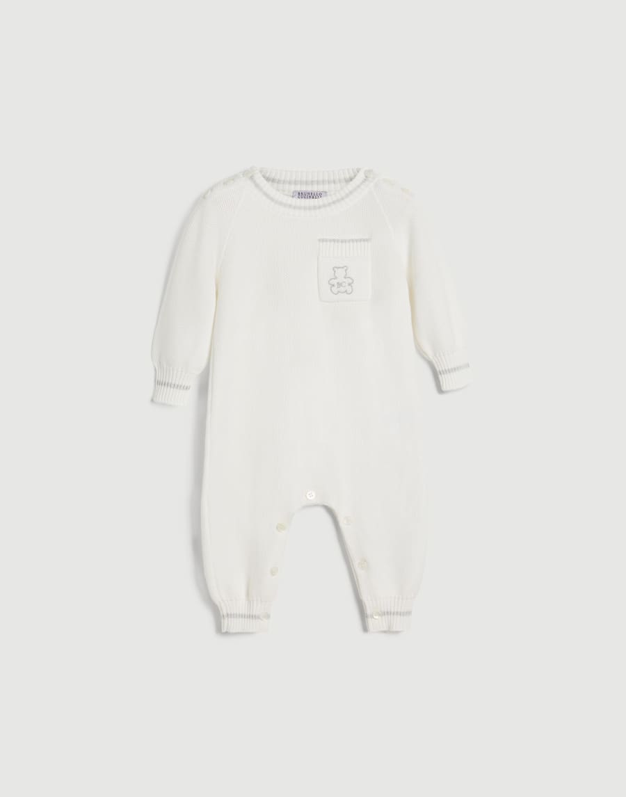 Bernie Baby knit coverall Panama Baby - Brunello Cucinelli