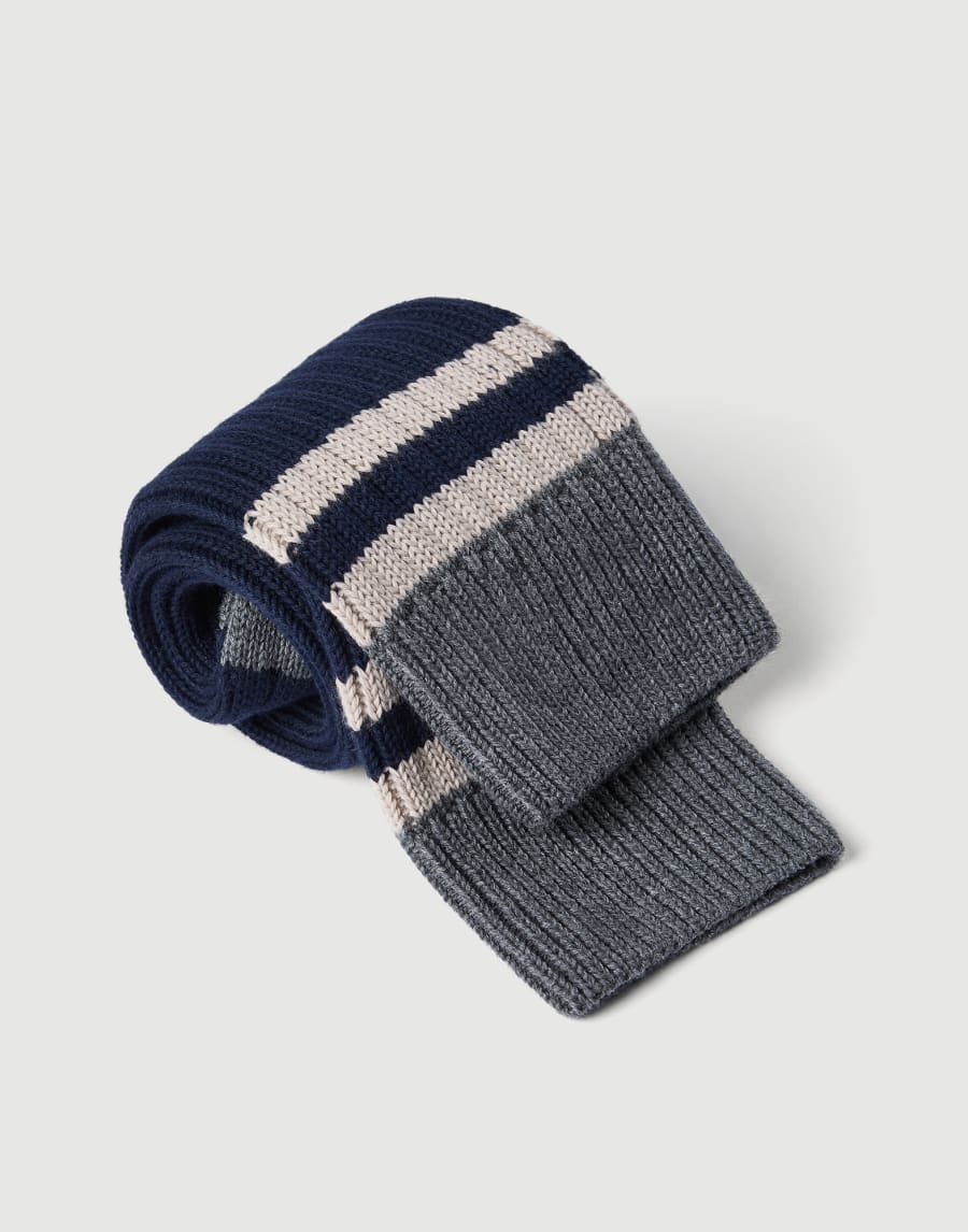 Cotton socks with stripes Navy Blue Man - Brunello Cucinelli