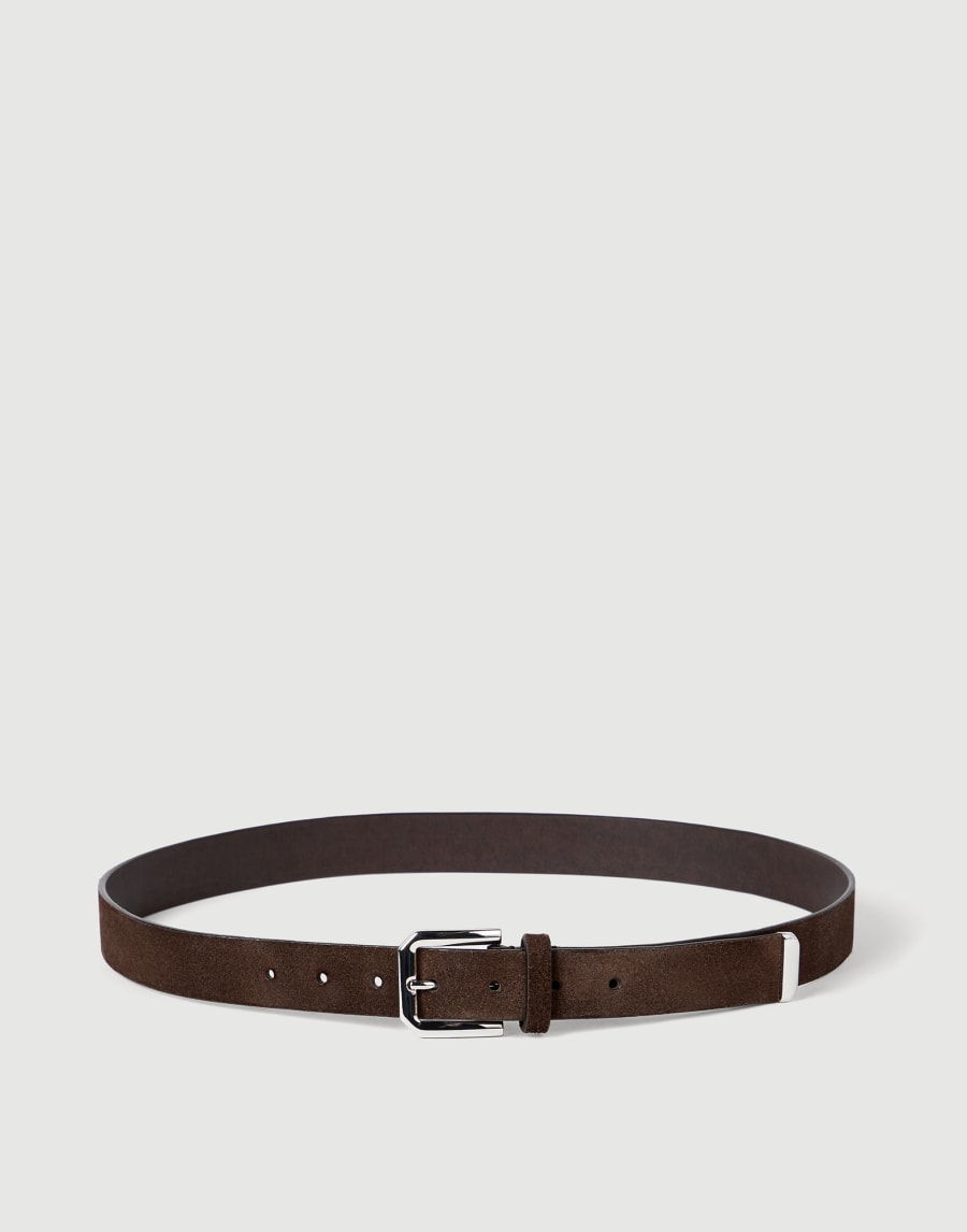 Reversed leather belt Rust Brown Man - Brunello Cucinelli