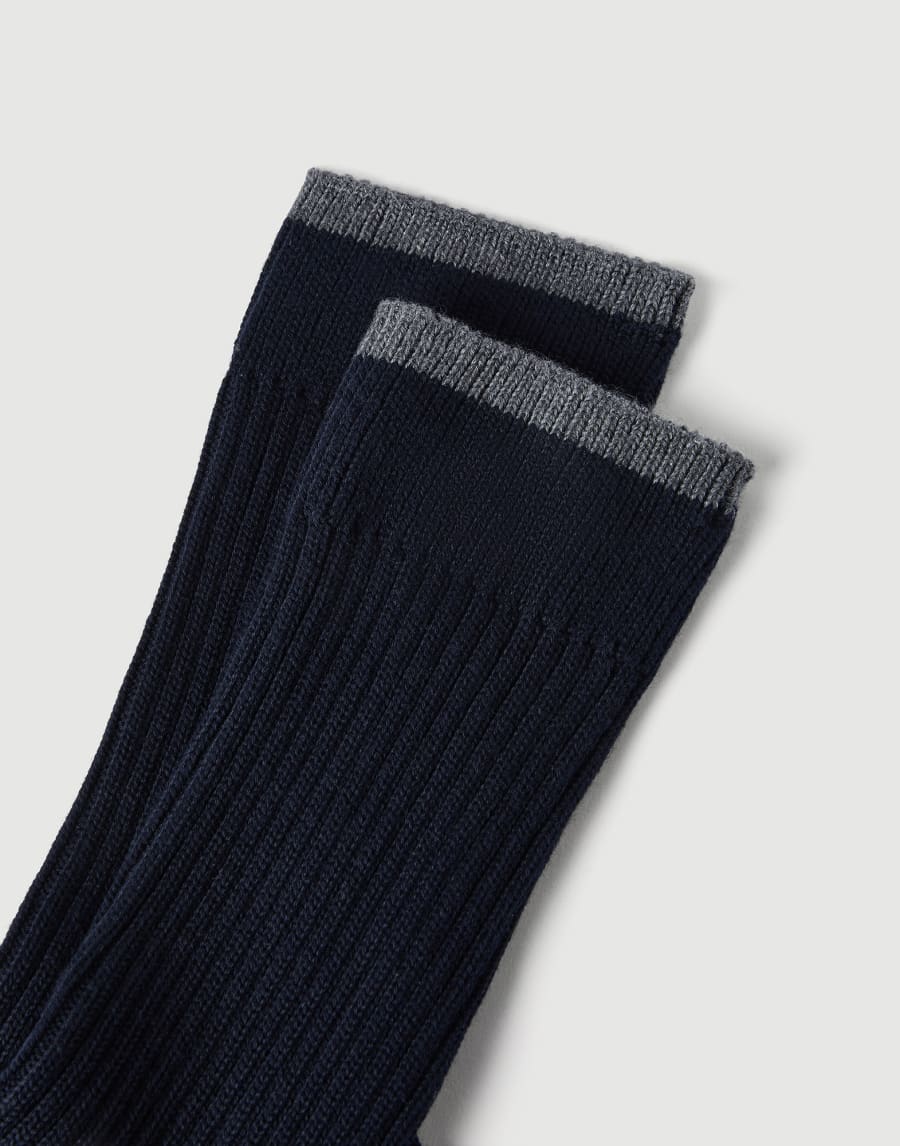 Cotton socks Navy Blue Man - Brunello Cucinelli