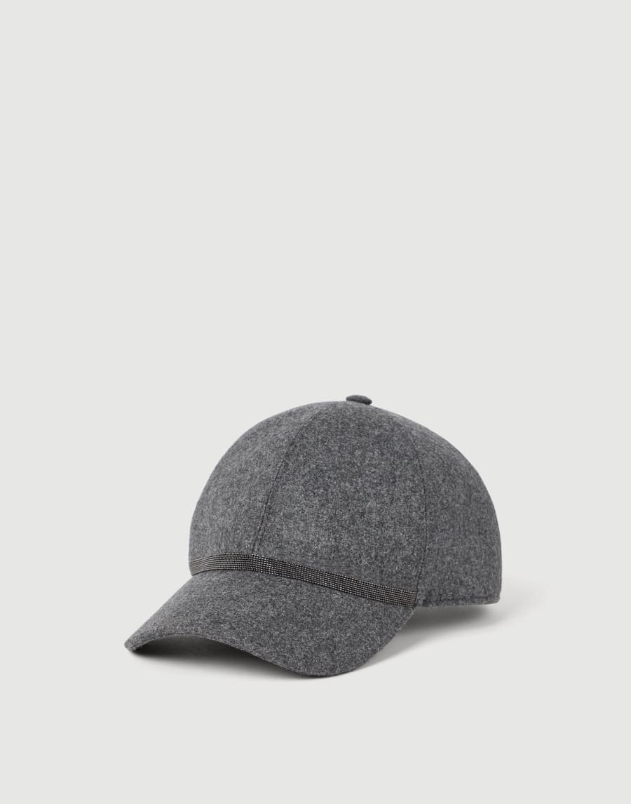 Baseball Cap with monili Dark Grey Woman - Brunello Cucinelli