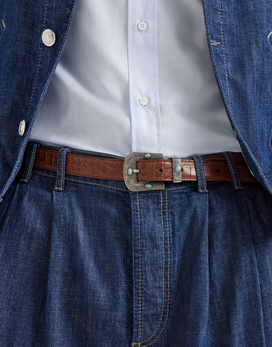 Alligator belt Cigar Man - Brunello Cucinelli