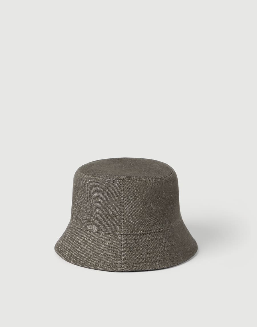 Bucket hat with logo Green Woman - Brunello Cucinelli