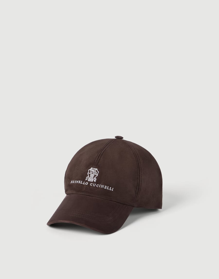 Suede baseball cap Coffee Man - Brunello Cucinelli