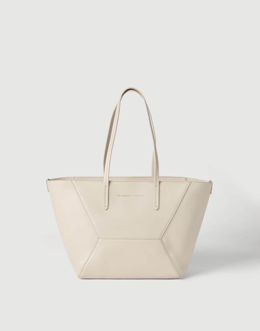 Calfskin small BC Duo bag Ivory Woman - Brunello Cucinelli