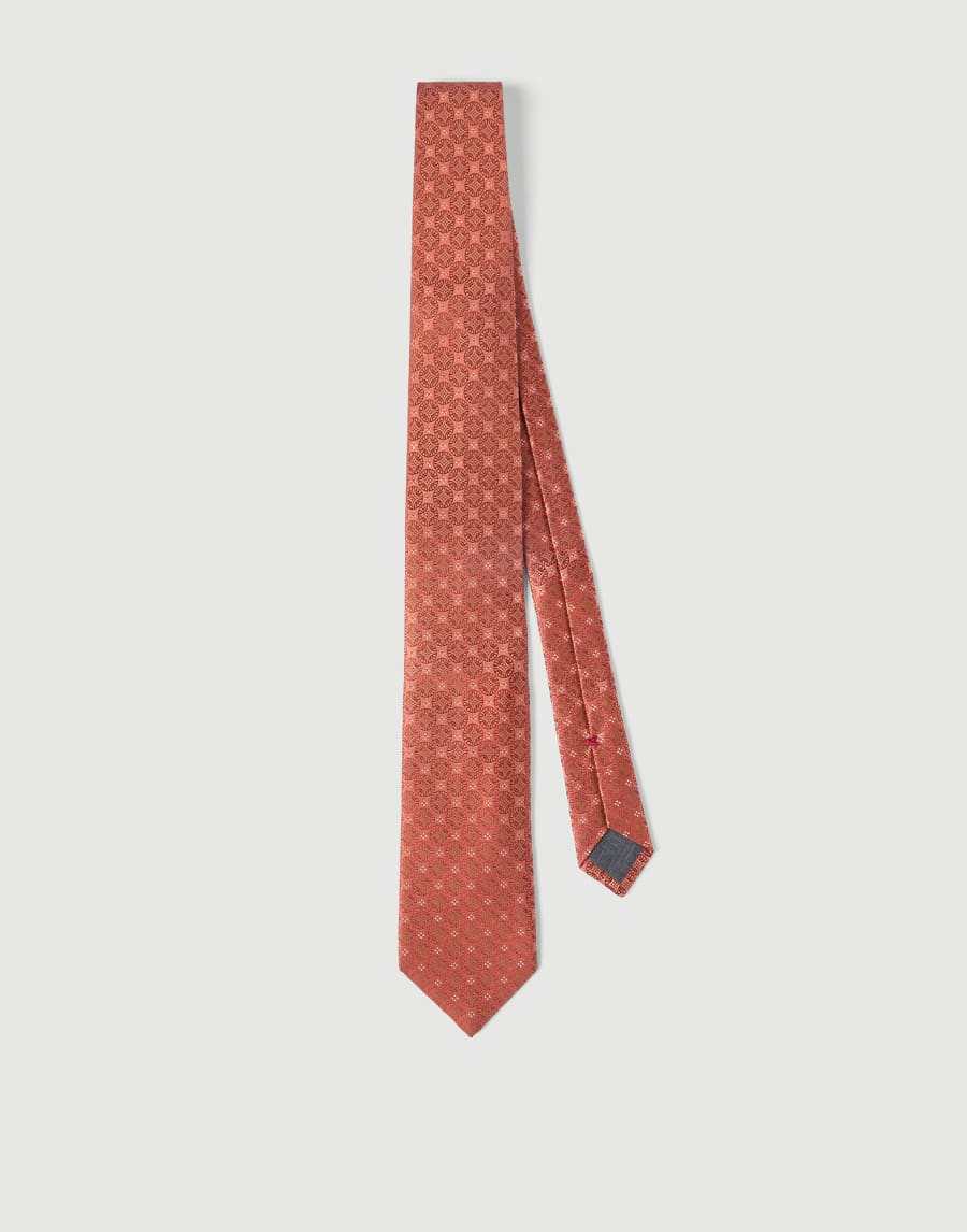Silk tie with pattern Apricot Man - Brunello Cucinelli