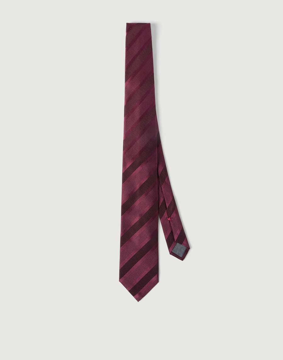 Striped silk necktie Cherry Man - Brunello Cucinelli