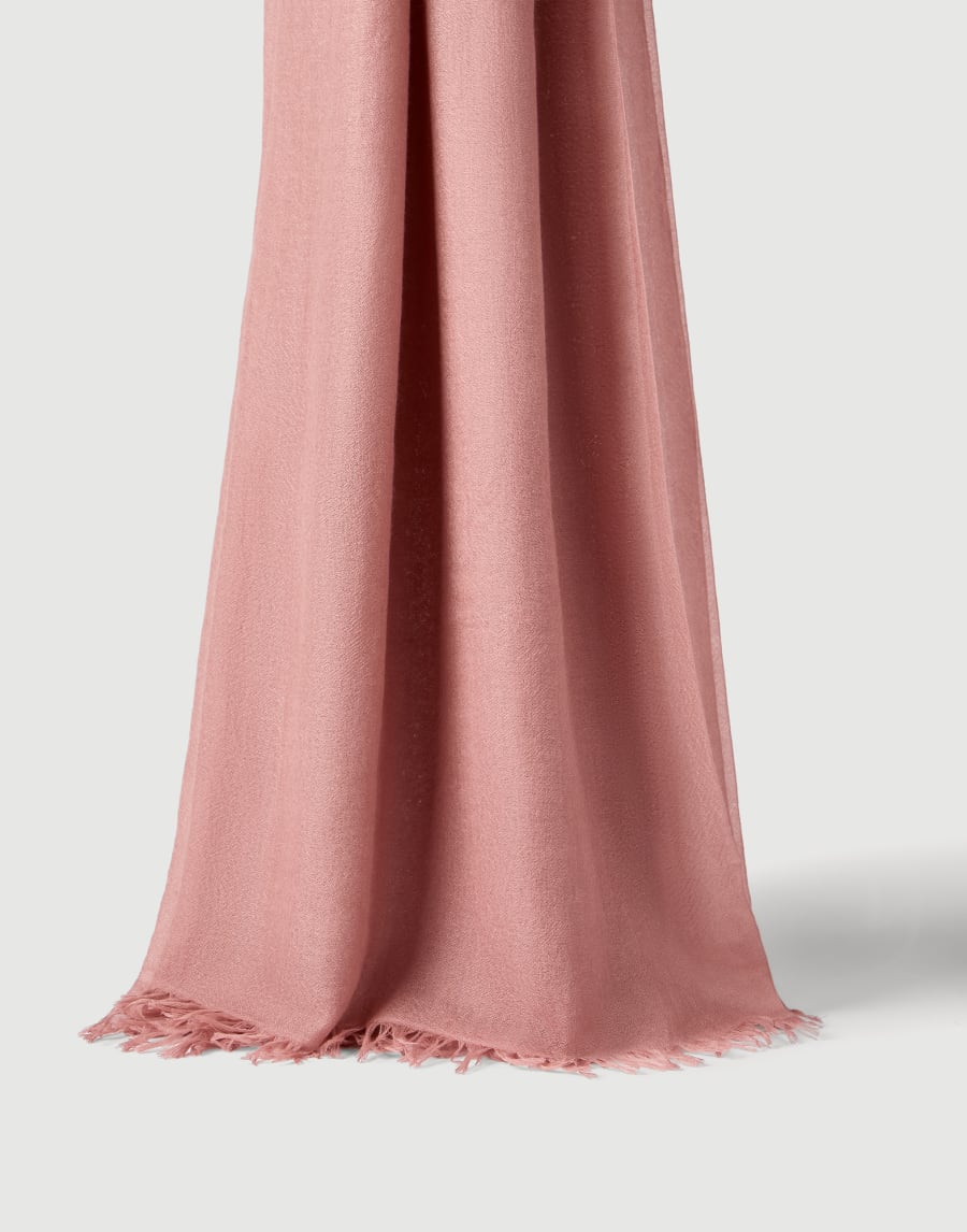 Cashmere and silk scarf Pink Woman - Brunello Cucinelli