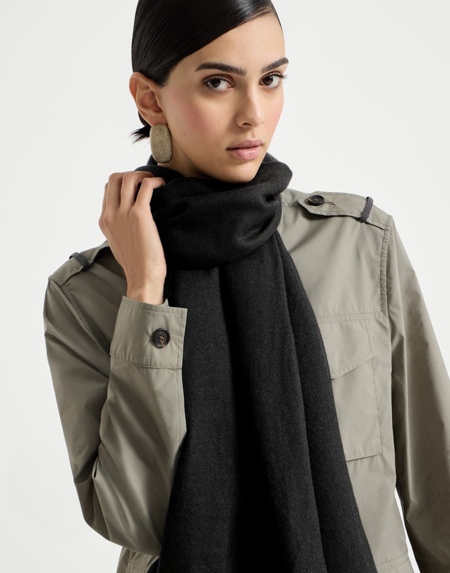 Cashmere and silk scarf Black Woman - Brunello Cucinelli