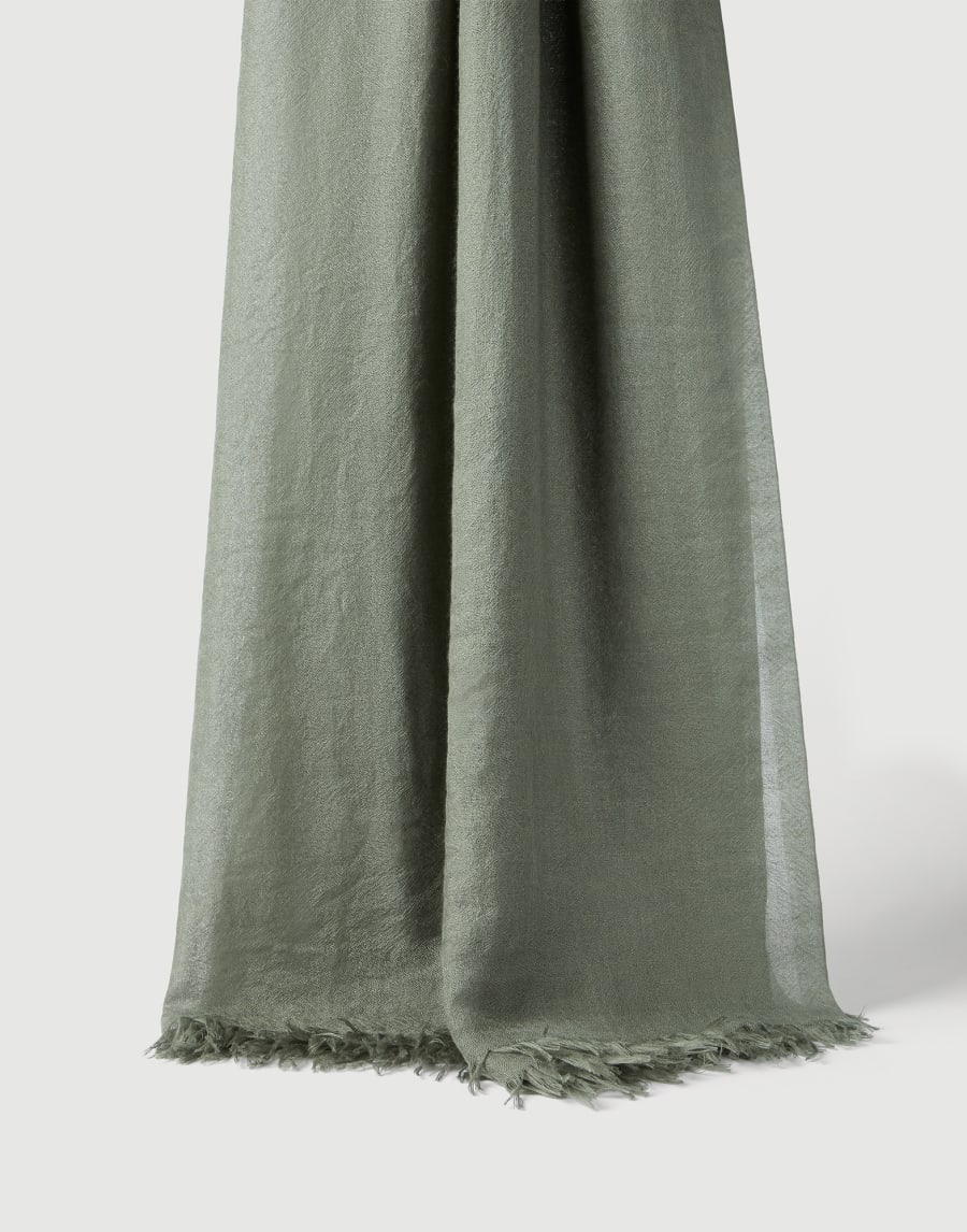 Cashmere and silk scarf Green Woman - Brunello Cucinelli