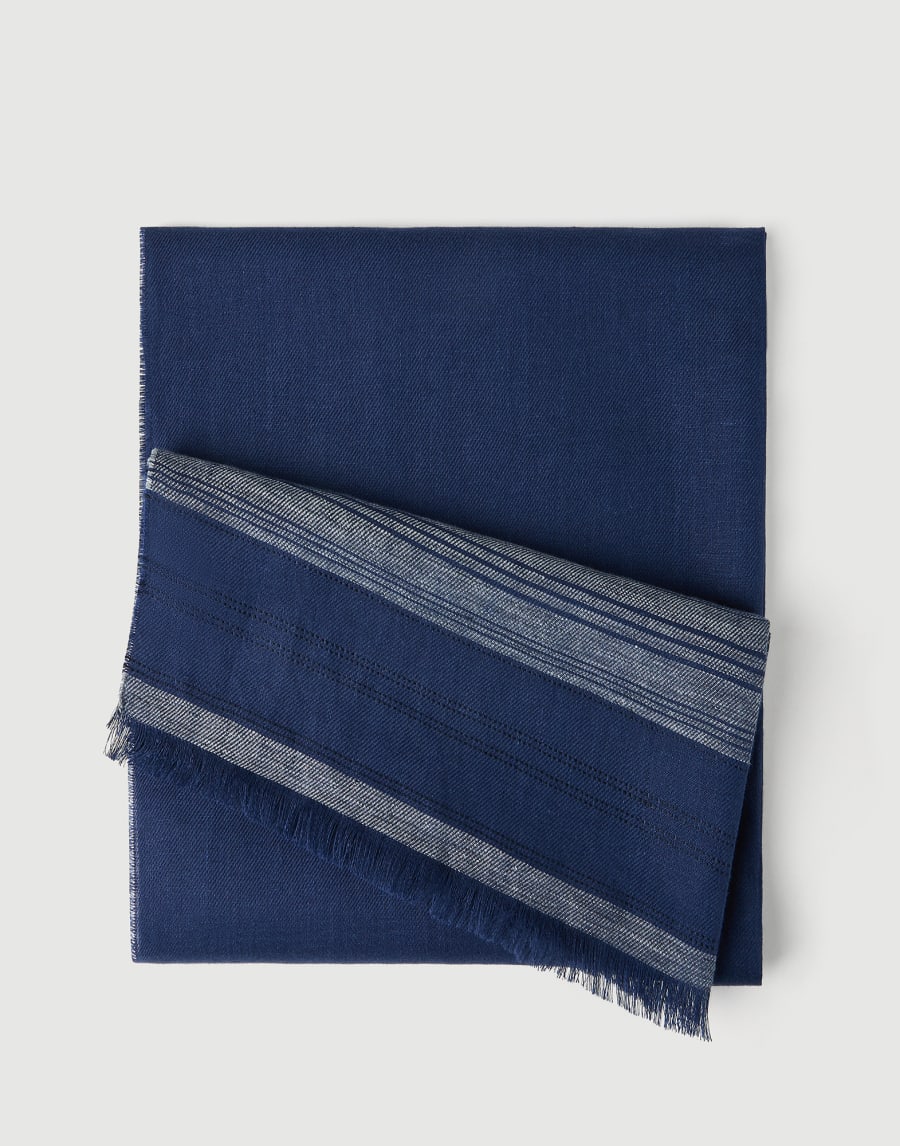 Linen scarf Royale Blue Man - Brunello Cucinelli