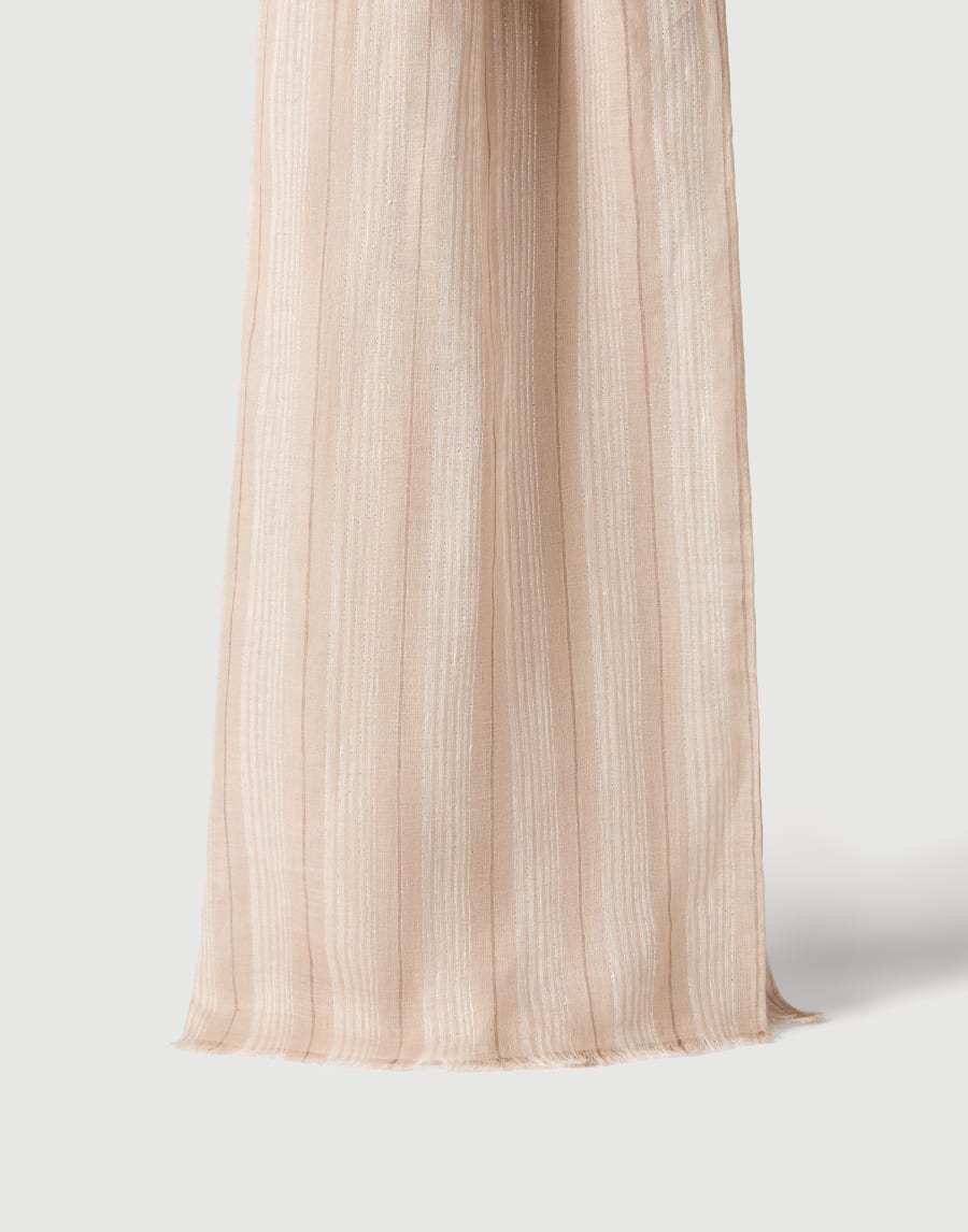 Sparkling linen scarf Beige Woman - Brunello Cucinelli