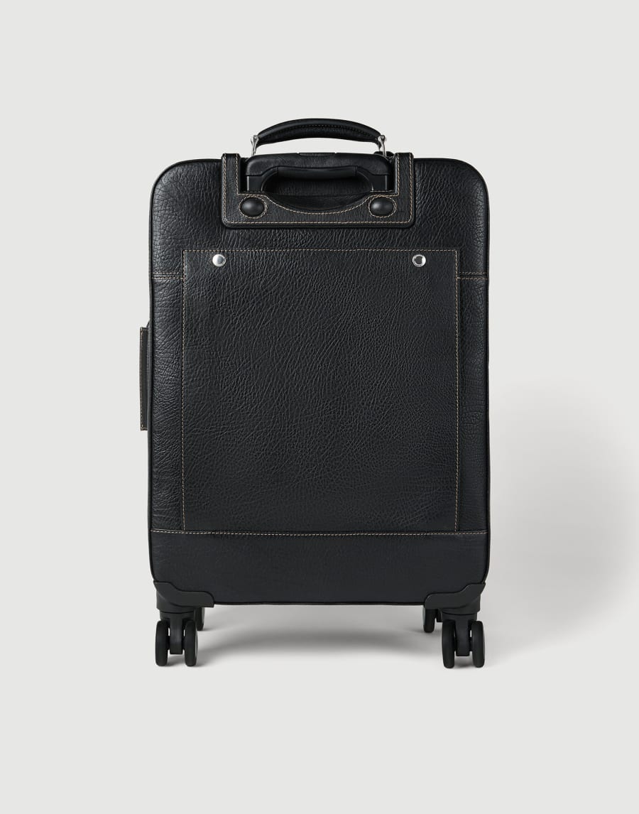 Grained calfskin suitcase Black Man - Brunello Cucinelli