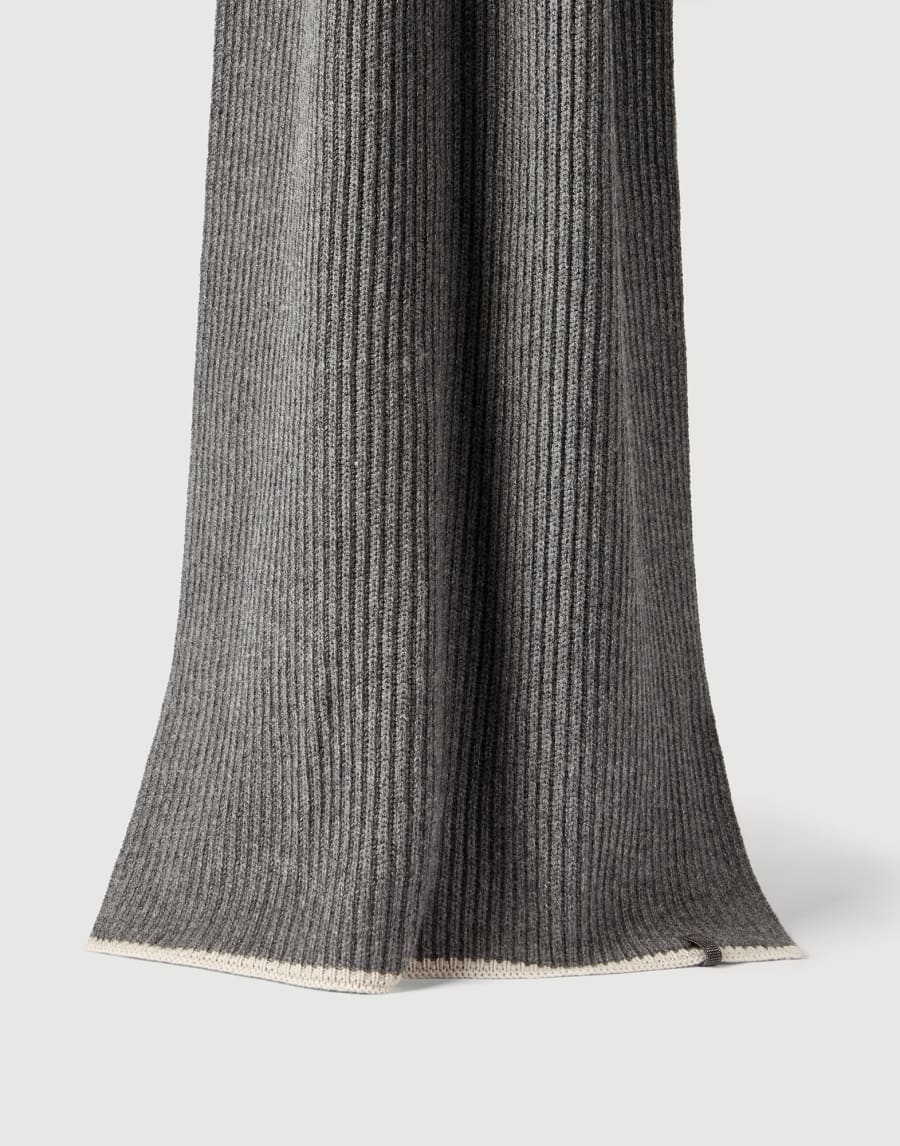 Knit scarf Medium Grey Woman - Brunello Cucinelli