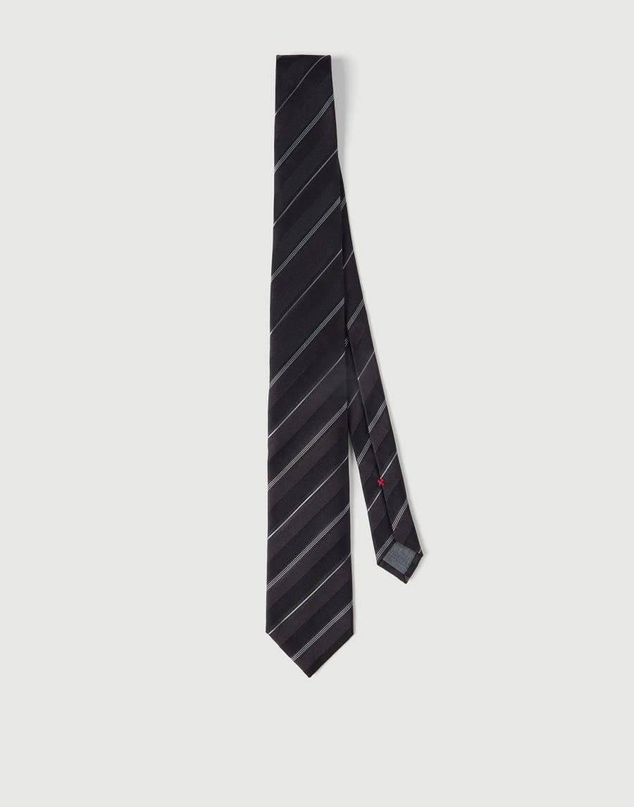 Striped silk necktie Black Man - Brunello Cucinelli