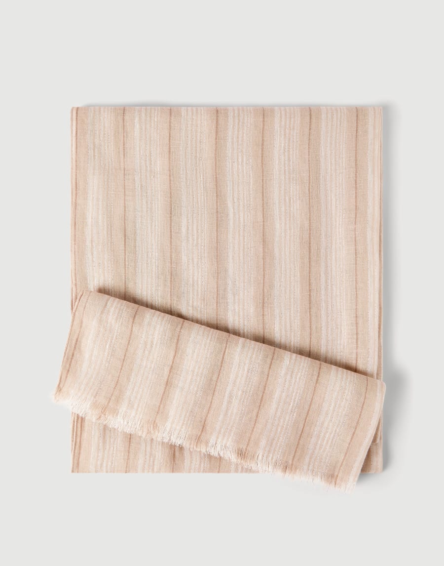 Sparkling linen scarf Beige Woman - Brunello Cucinelli