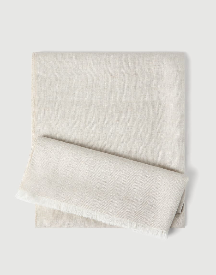 Sparkling linen scarf Beige Woman - Brunello Cucinelli