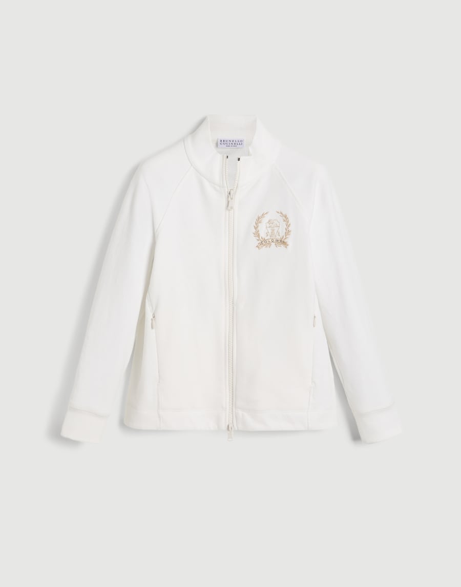 Smooth cotton French terry sweatshirt White Girls - Brunello Cucinelli