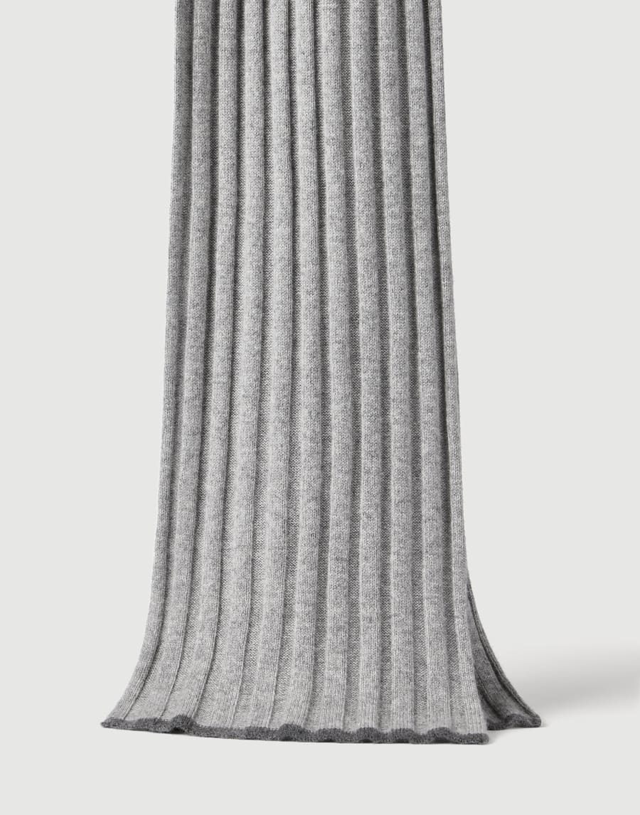 Cashmere rib knit scarf Light Grey Man - Brunello Cucinelli