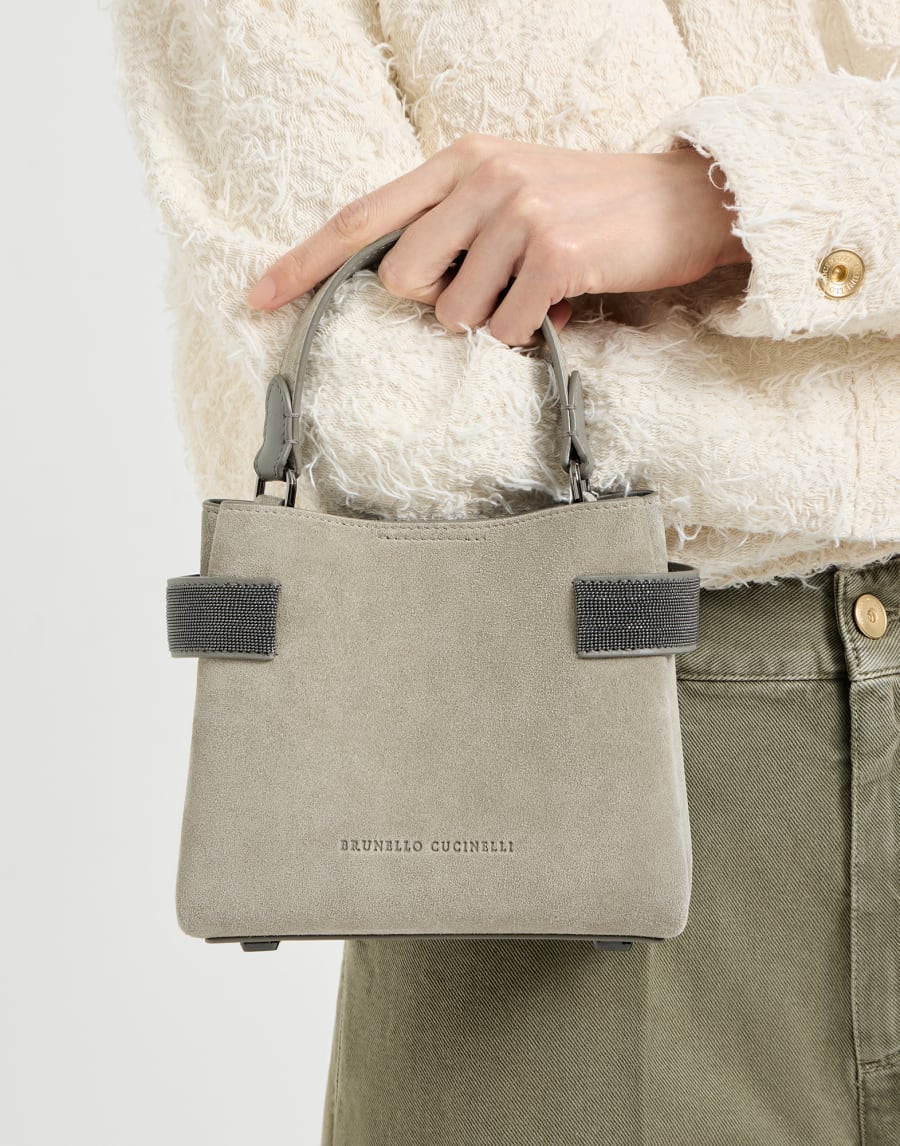 Borsa Top-Handle Essence piccola Khaki Donna - Brunello Cucinelli