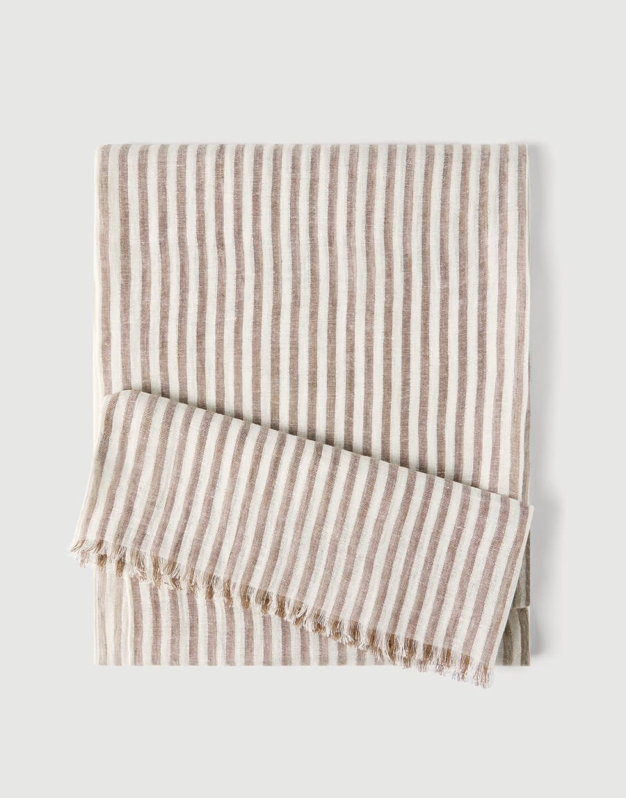 Sparkling striped linen scarf Panama Woman - Brunello Cucinelli