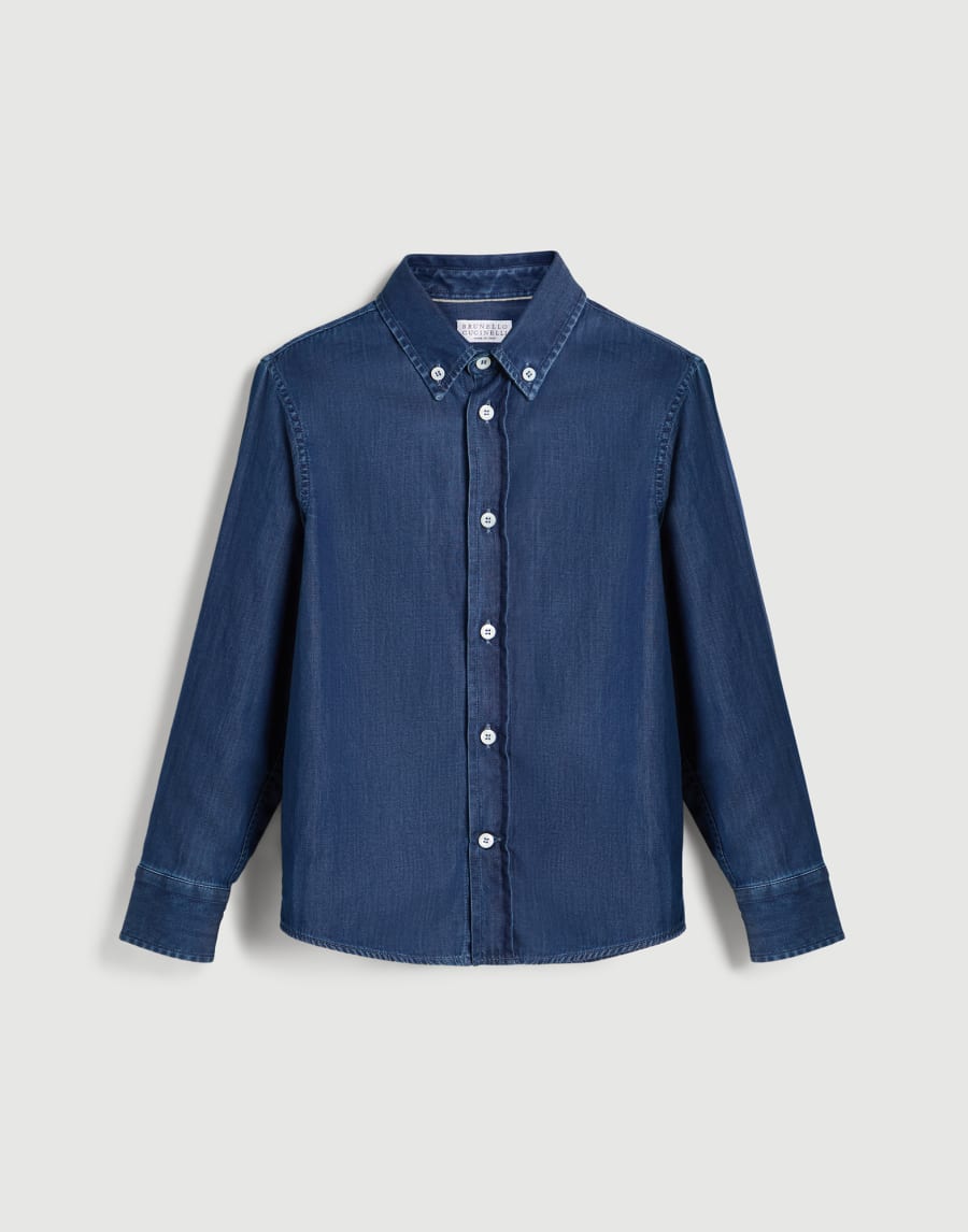 Lightweight denim shirt Dark Denim Boys - Brunello Cucinelli